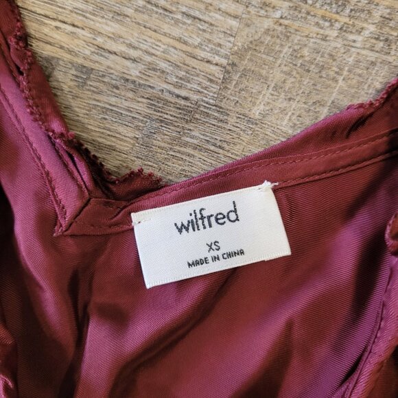 WILFRED | Aritzia Ruffle Camisole Satin Cupro Tank Top | Sz. XS - Picture 5 of 6